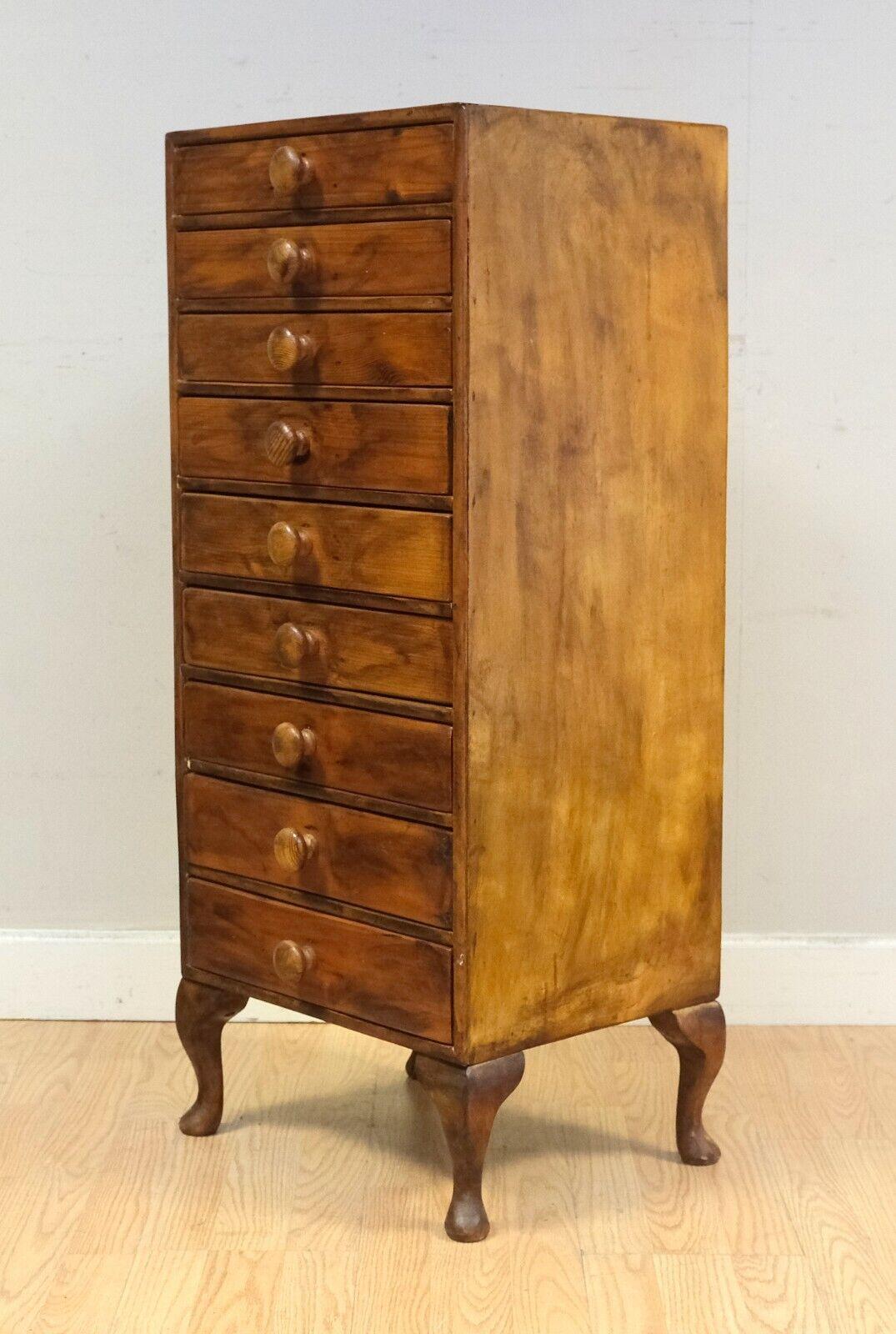 Wood Lovely Early 20th Century Tallboy Bank of Drawers and Queen Ann Style Legs
