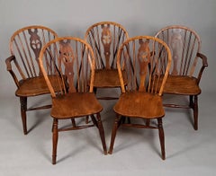 Lovely Early Set of Prince of Wales Windsor Chairs c. 1840