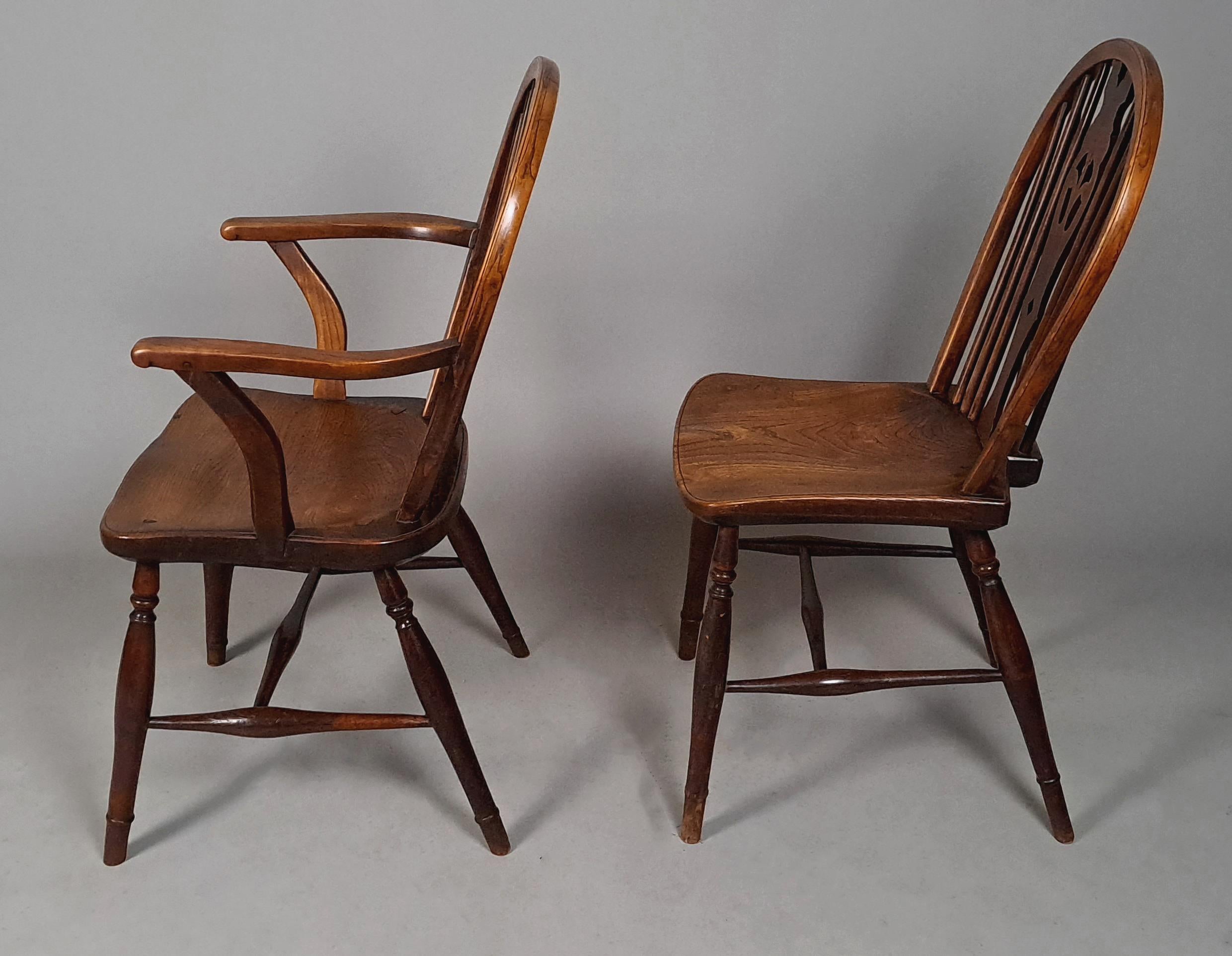 Precioso juego de sillas Windsor Príncipe de Gales c. 1840 siglo XIX en venta