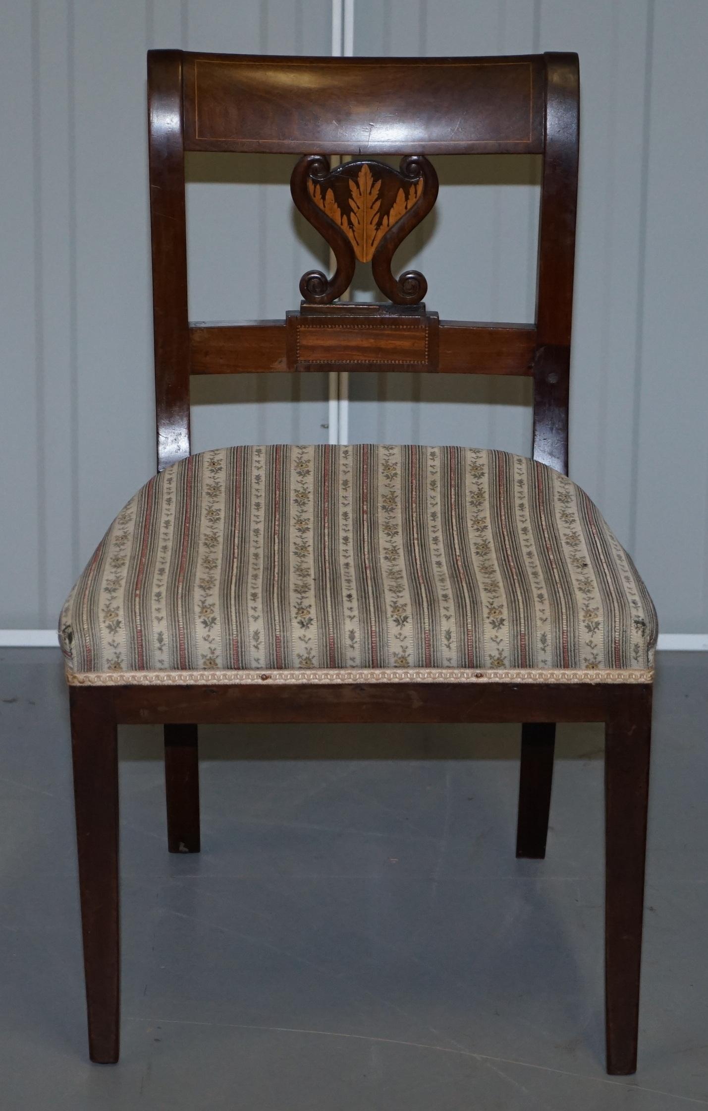 We are delighted to offer for sale this nice early Victorian French walnut inlaid side or bedroom dressing table chair

A very well made and decorative piece, the timber patina is sublime, the inlay to the back splat is especially special 

We