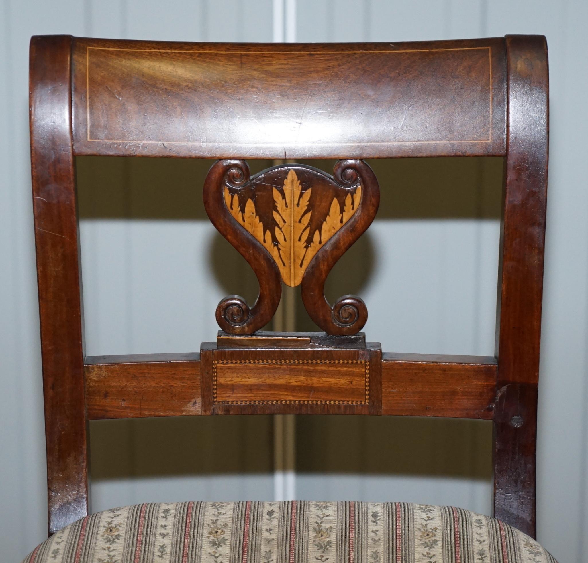Hand-Crafted Lovely Early Victorian Inlaid French Walnut Side Chair Ideal as Bedroom Dressing For Sale