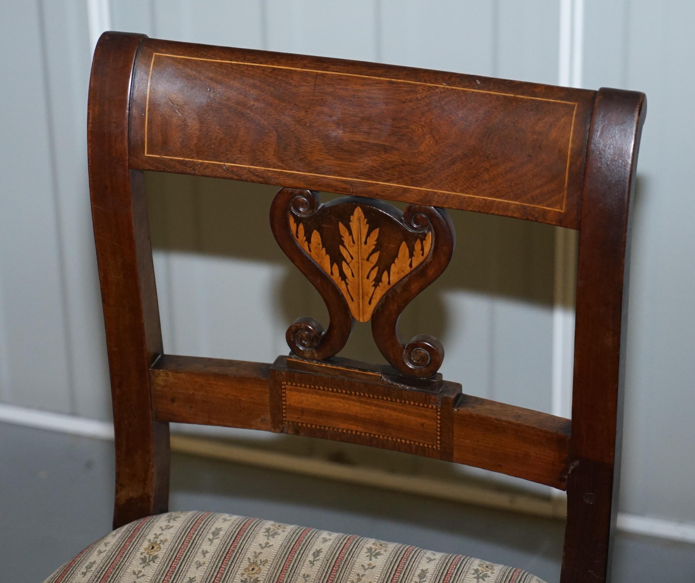 19th Century Lovely Early Victorian Inlaid French Walnut Side Chair Ideal as Bedroom Dressing For Sale