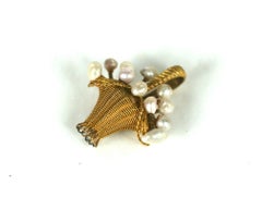 Lovely Edwardian Basket Pendant with Pearls