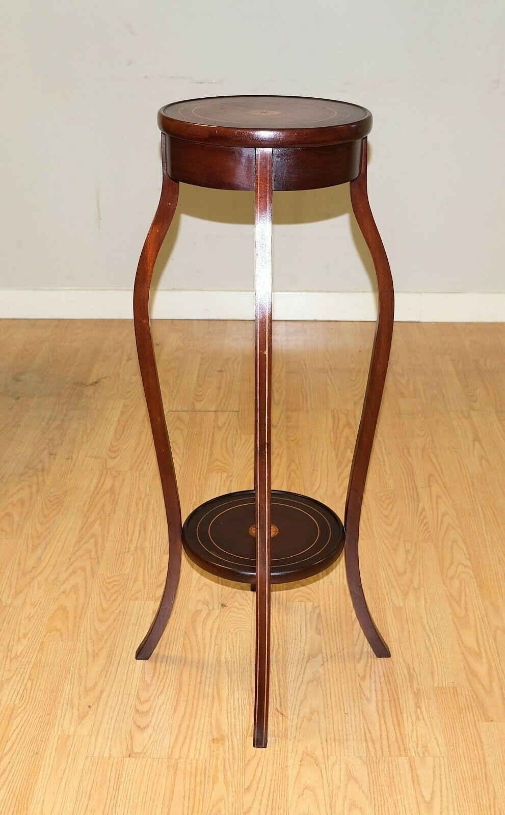 Hand-Crafted Lovely Edwardian Sheraton Revival Hardwood Inlaid Plant Stand Two Tiers
