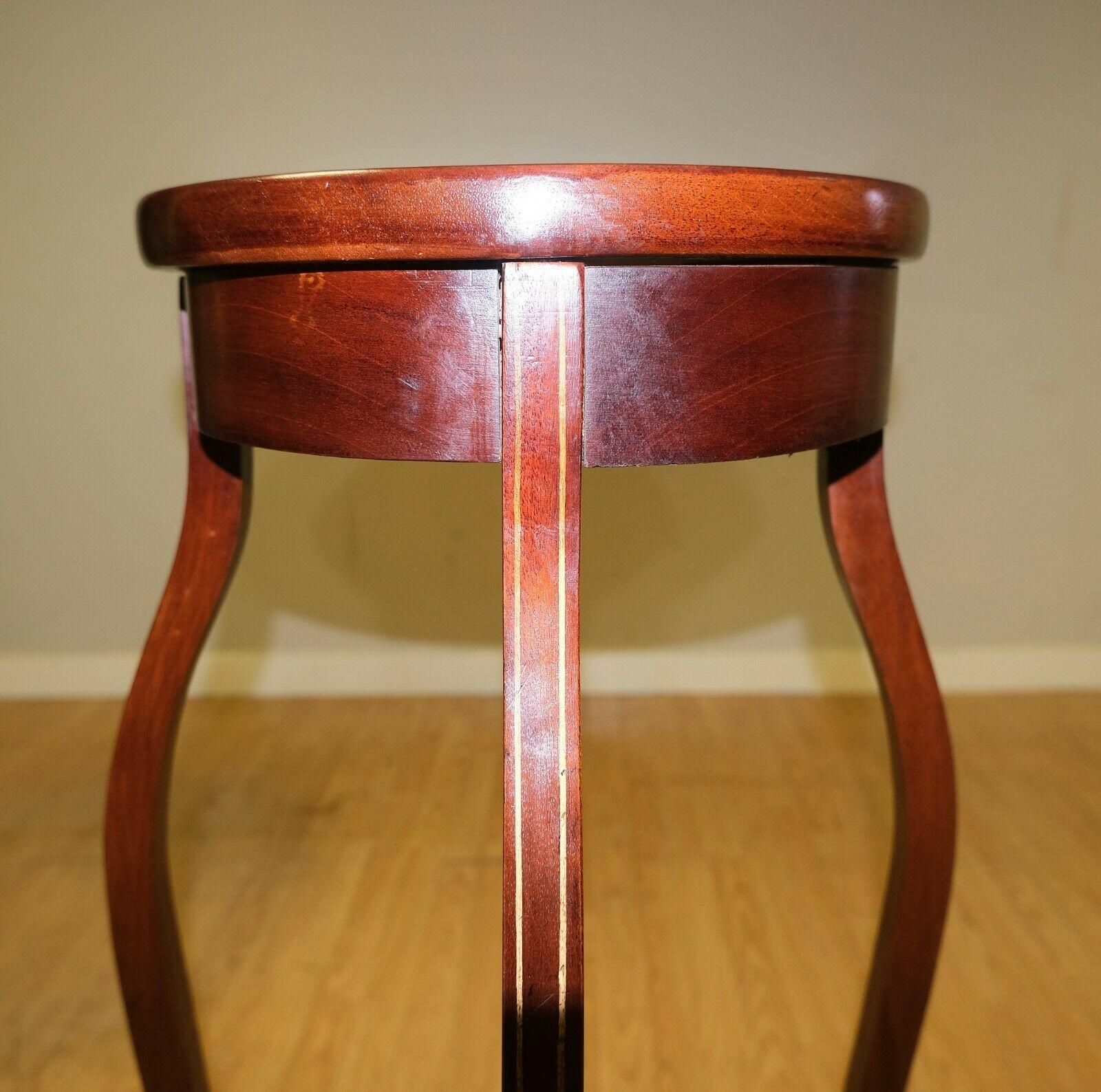 20th Century Lovely Edwardian Sheraton Revival Hardwood Inlaid Plant Stand Two Tiers