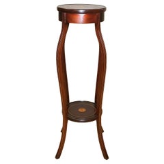 Lovely Edwardian Sheraton Revival Hardwood Inlaid Plant Stand Two Tiers