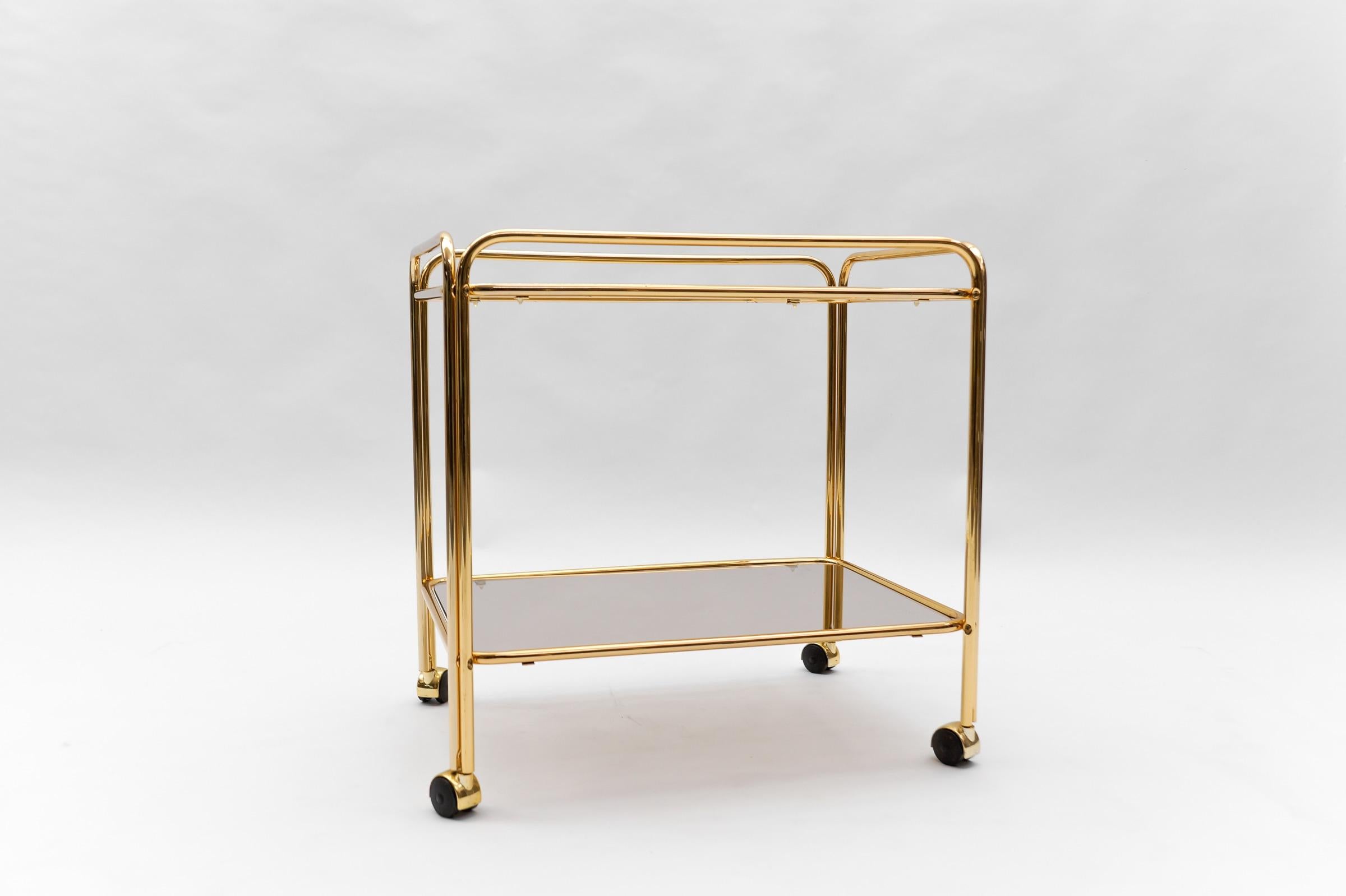  Lovely Elegant Mid-Century Modern Brass Bar Cart, 1960s, France For Sale 4