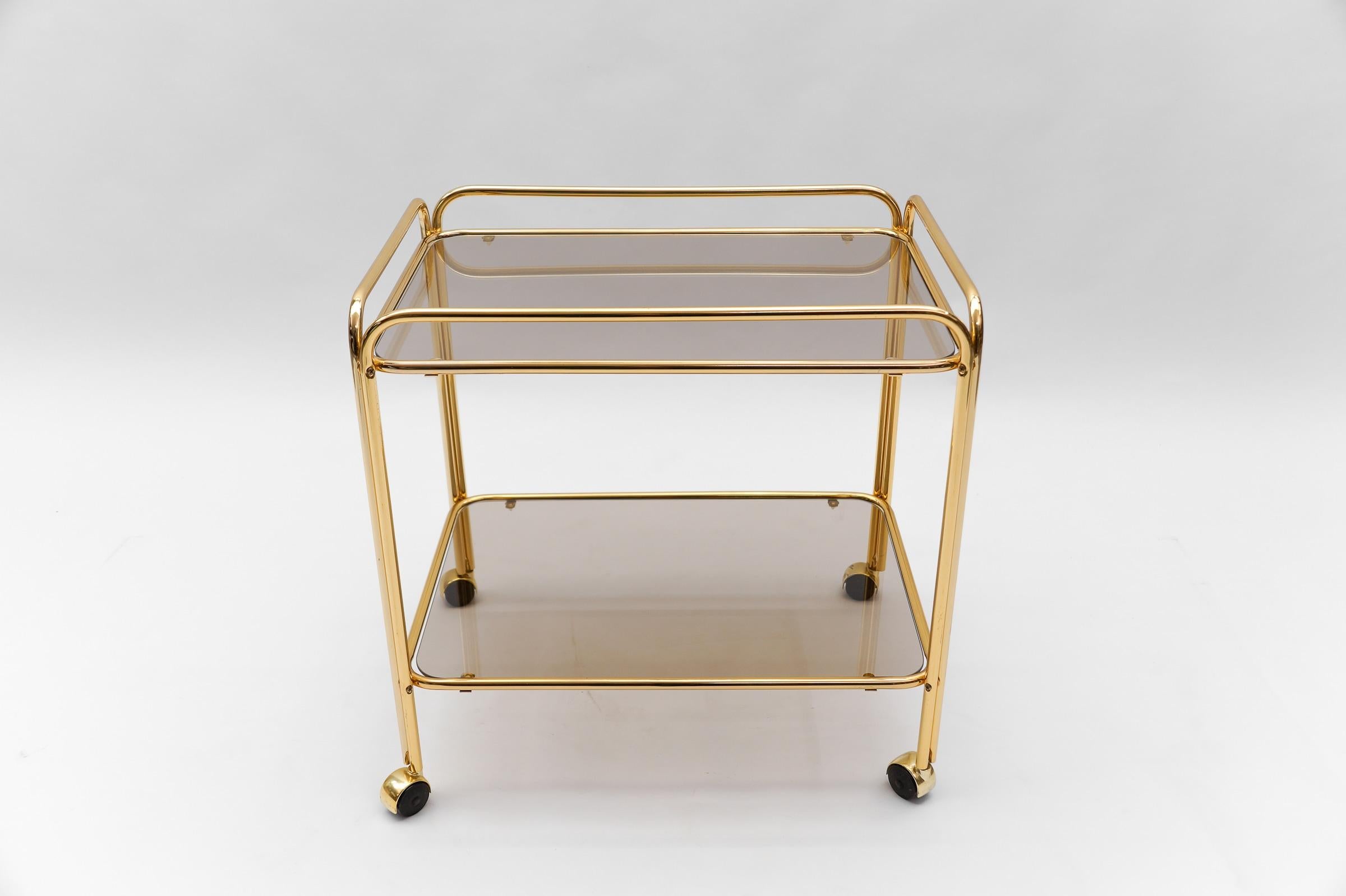  Lovely Elegant Mid-Century Modern Brass Bar Cart, 1960s, France For Sale 5