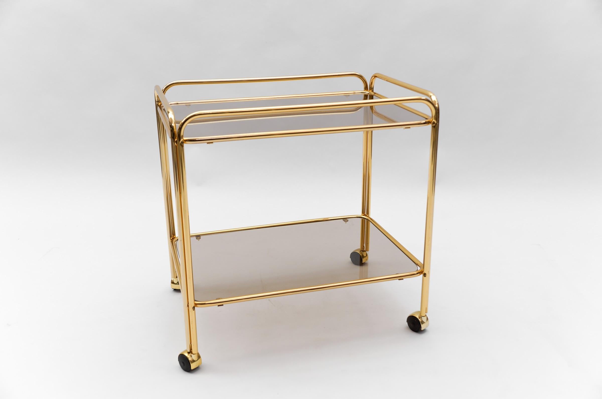  Lovely Elegant Mid-Century Modern Brass Bar Cart, 1960s, France For Sale 2