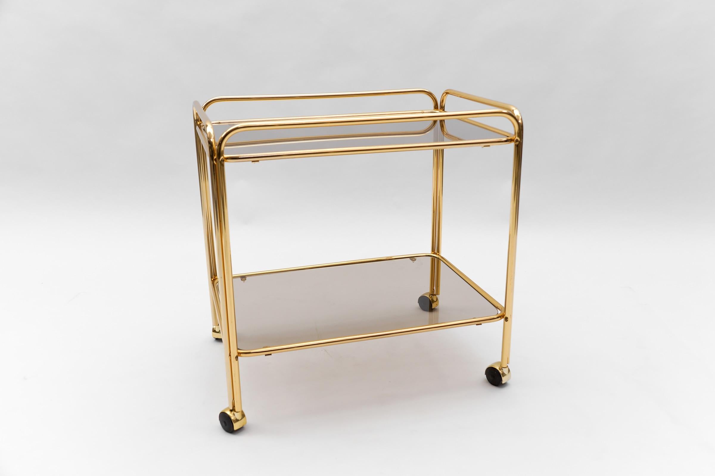  Lovely Elegant Mid-Century Modern Brass Bar Cart, 1960s, France For Sale 3
