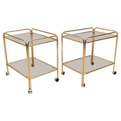 Lovely Elegant Mid-Century Modern Brass Bar Cart, 1960s, France