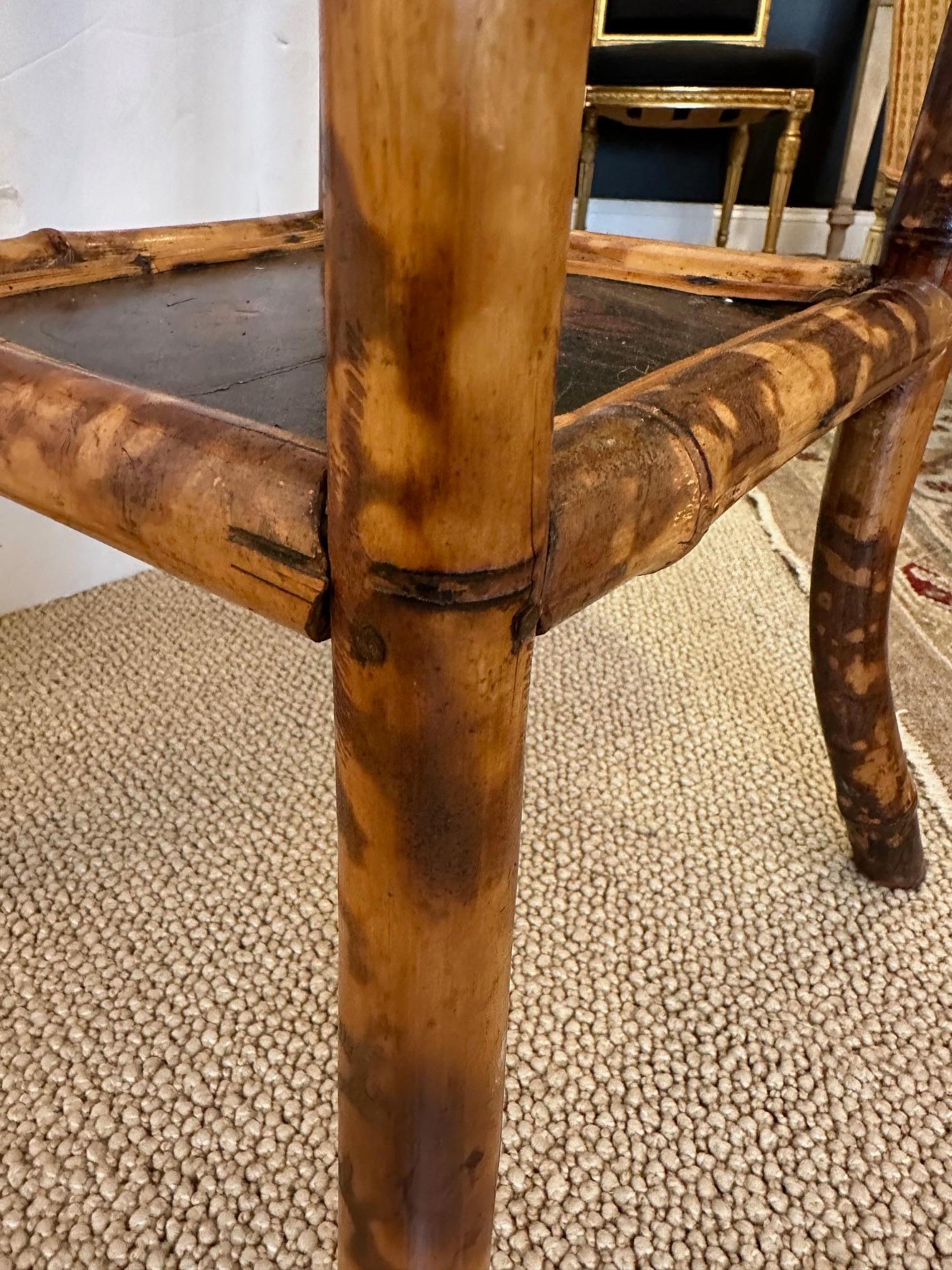 Lovely English Bamboo & Painted Lacquer Octagonal Side Table For Sale 7