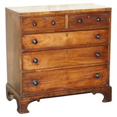 Lovely English Country Antique Georgian circa 1800 Hardwood Chest of Drawers