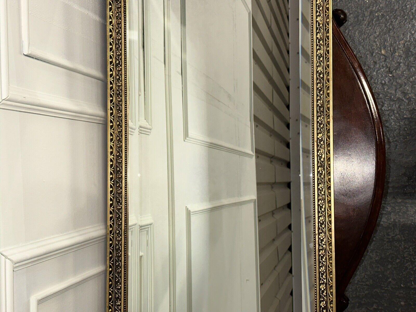 Lovely English Vintage Full Length Gold Ornate Bevelled Mirror For Sale 5