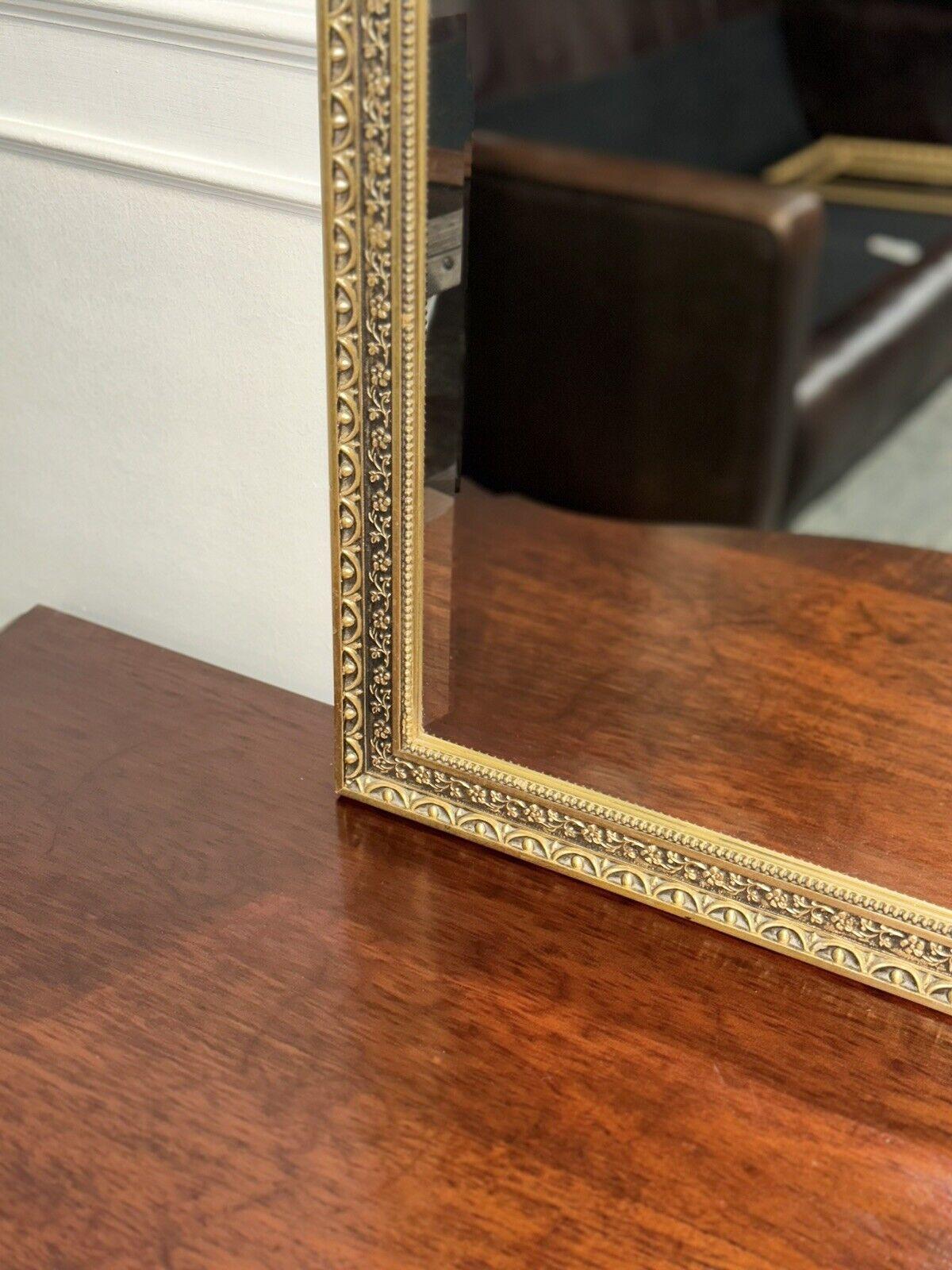 Lovely English Vintage Full Length Gold Ornate Bevelled Mirror In Good Condition For Sale In Pulborough, GB