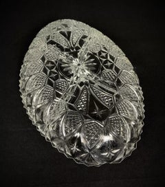 Lovely Engraved Glass Compartment Tray – Ideal for Serving Appetizers - 2Y370
