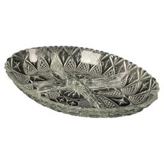 Lovely Engraved Glass Compartment Tray – Ideal for Serving Appetizers - 2Y370