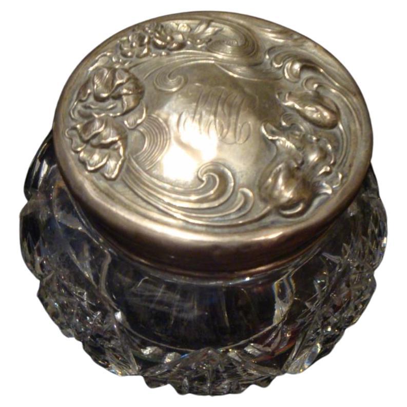 Lovely Exquisite 19th Century French Sterling Silver Bointaburet Crystal Box