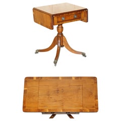 Bella lampada laterale allungabile in radica di noce e legno di tasso, tavolo da vino con piano in Wood