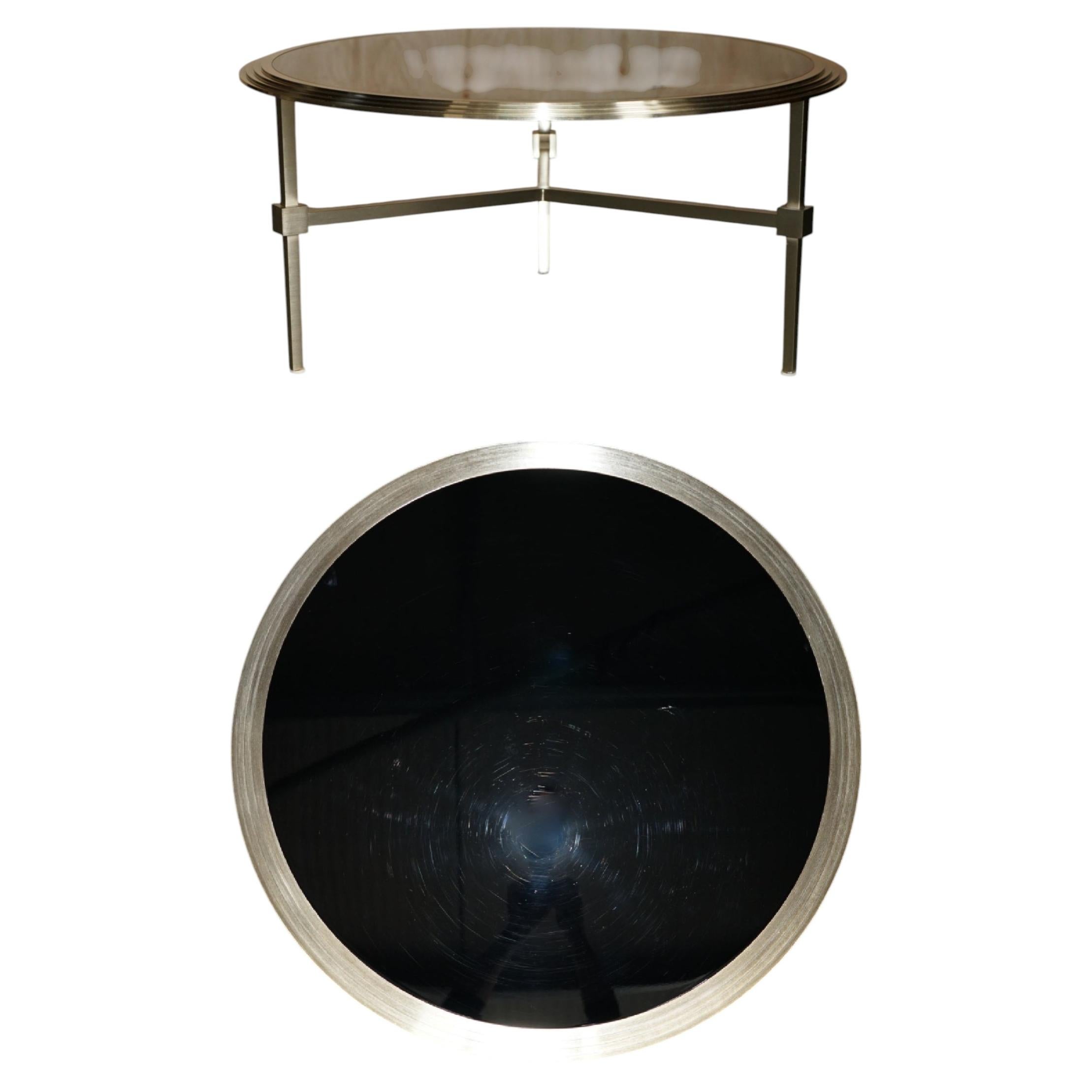 LOVELY FENDI LUXURY LiVING HERITAGE COLLECTION NICKLE PLATED BRONZE COFFEE TABLE