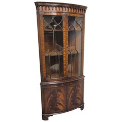 Lovely Flame Mahogany English Corner Cabinet by Bevan Funnell