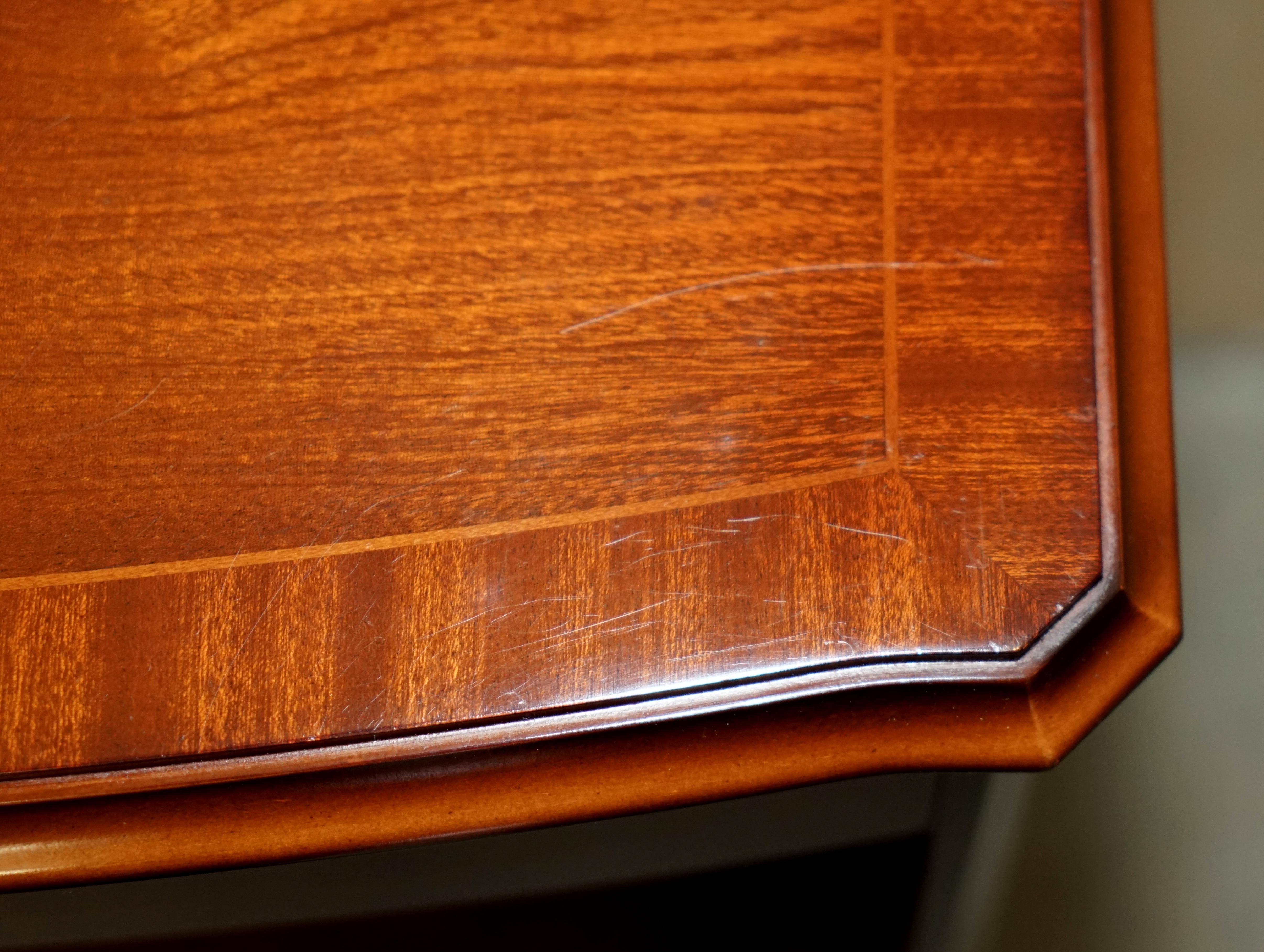 Lovely Flamed Hardwood Bow Fronted Dwarf Open Library Bookcase Single Drawer 4