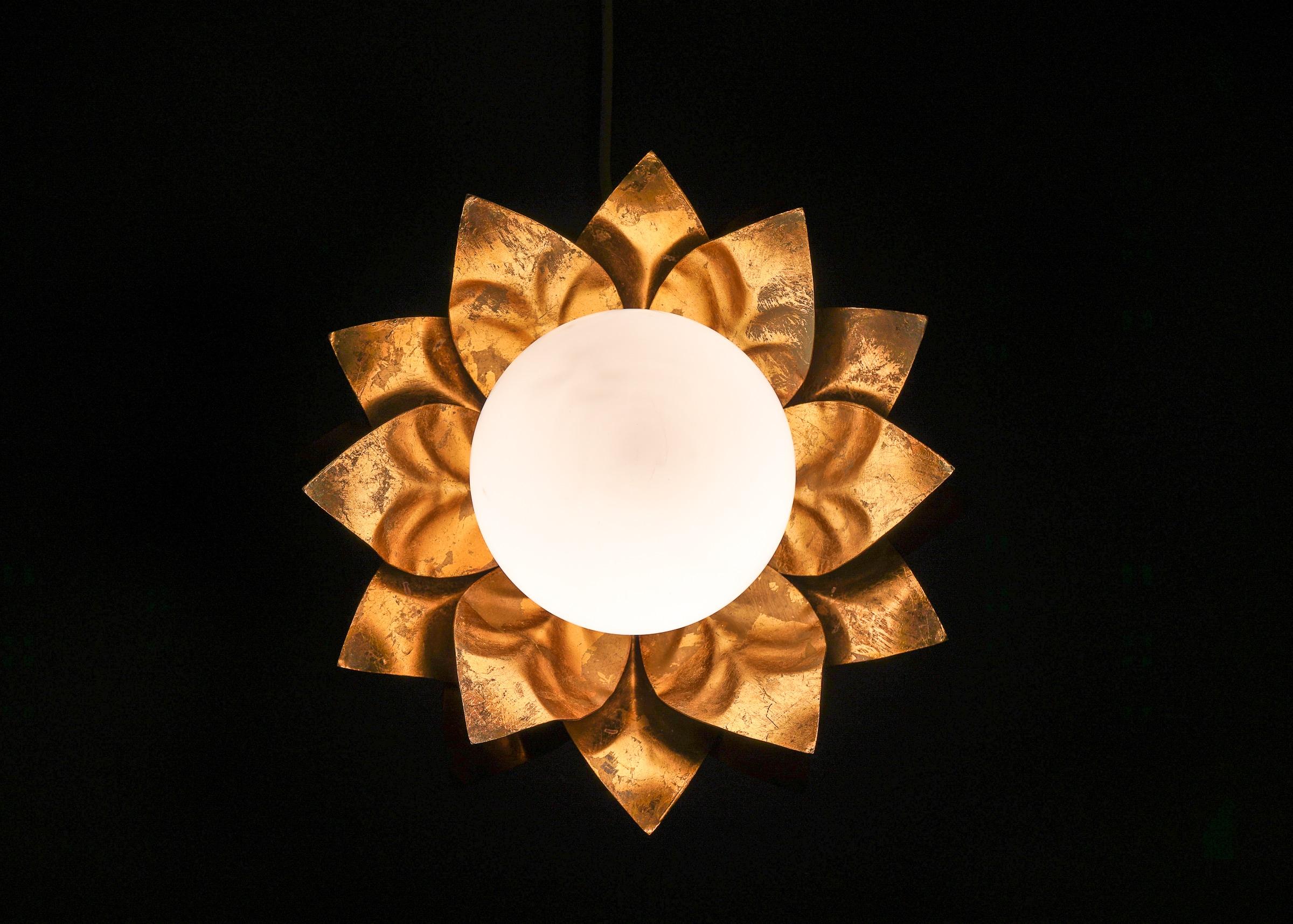 Gilt Lovely Florentine Ceiling Lamp by, Germany 1960s For Sale