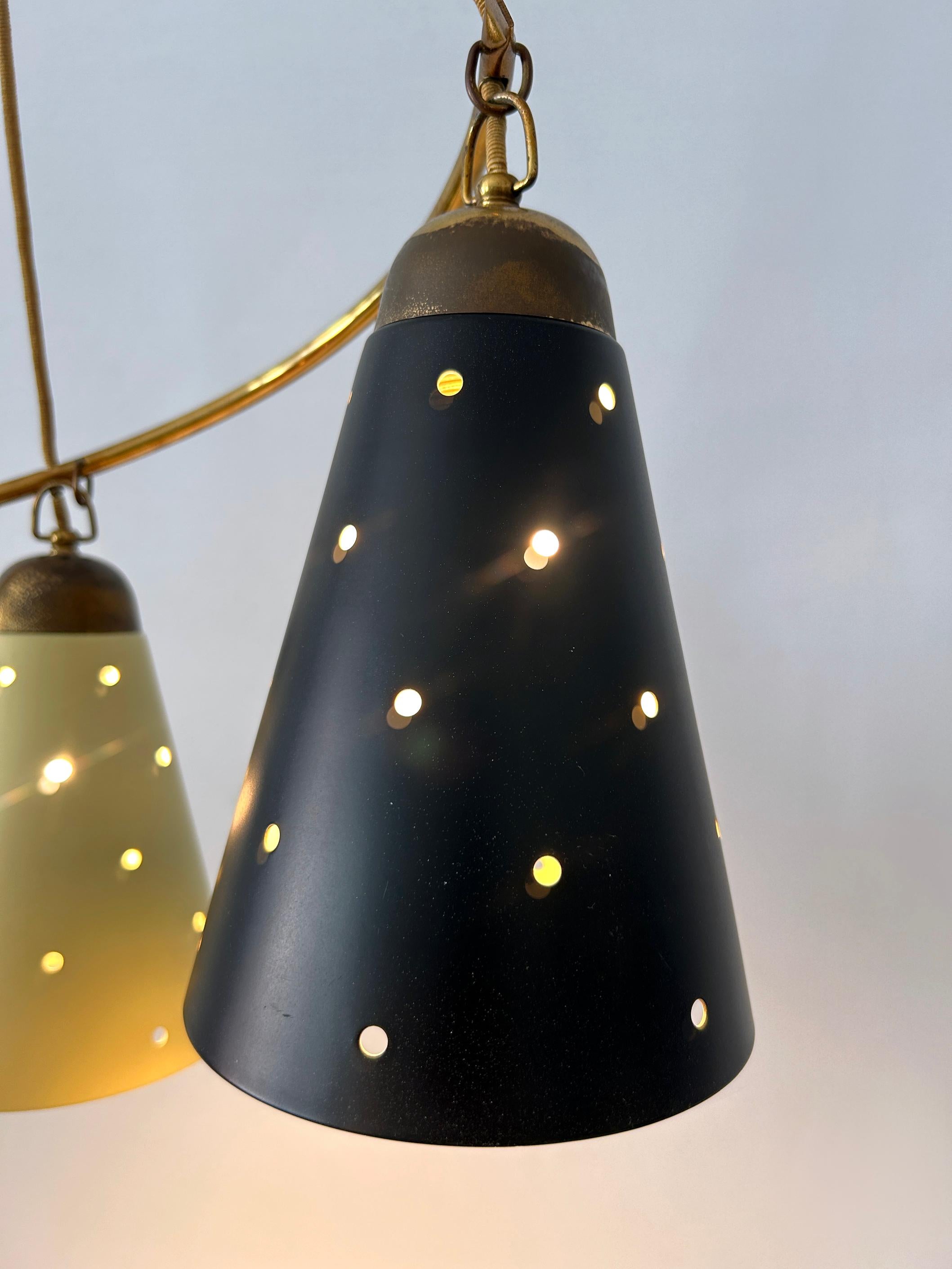 Lovely Four-Armed Mid-Century Modern Chandelier or Pendant Light Germany 1950s For Sale 9