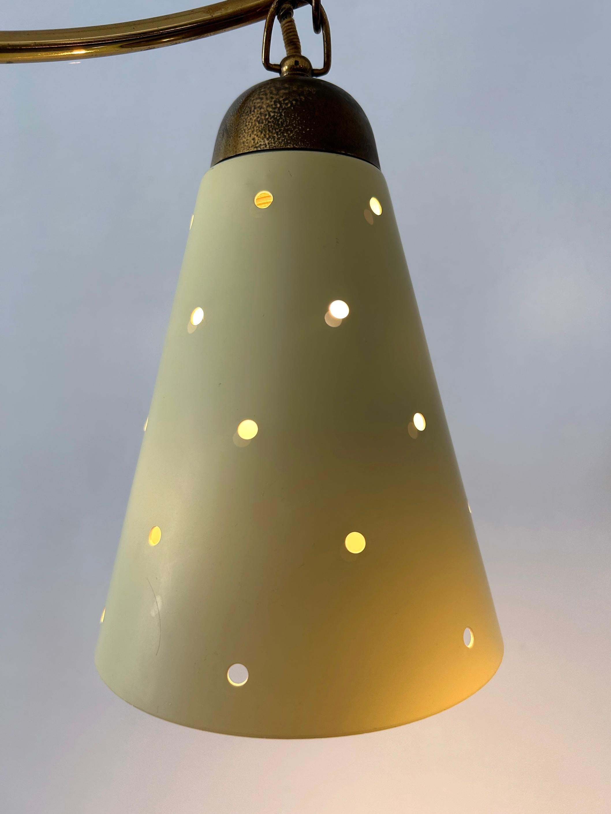Lovely Four-Armed Mid-Century Modern Chandelier or Pendant Light Germany 1950s For Sale 10