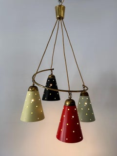 Lovely Four-Armed Mid-Century Modern Chandelier or Pendant Light Germany 1950s
