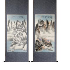 Lovely Four Seasons SerieS Scroll Painting China Artist Painted, 20th Century