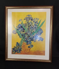 Lovely Framed Reproduction Print of Vincent van Gogh’s "Vase with Irises - 2Y332