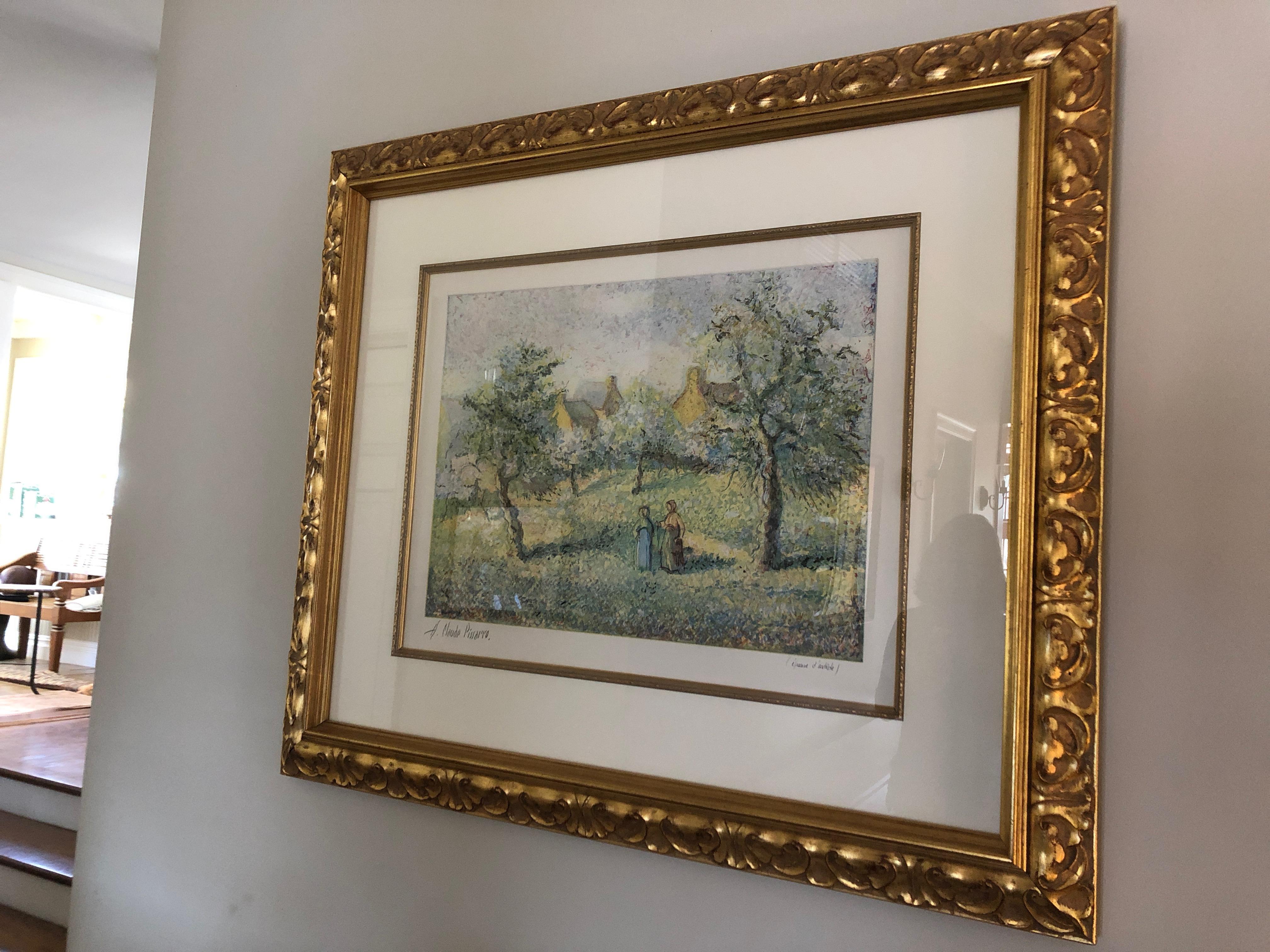 Early 20th Century Lovely Framed Trees in Bloom Aquatint Signed by H Claude Pissarro