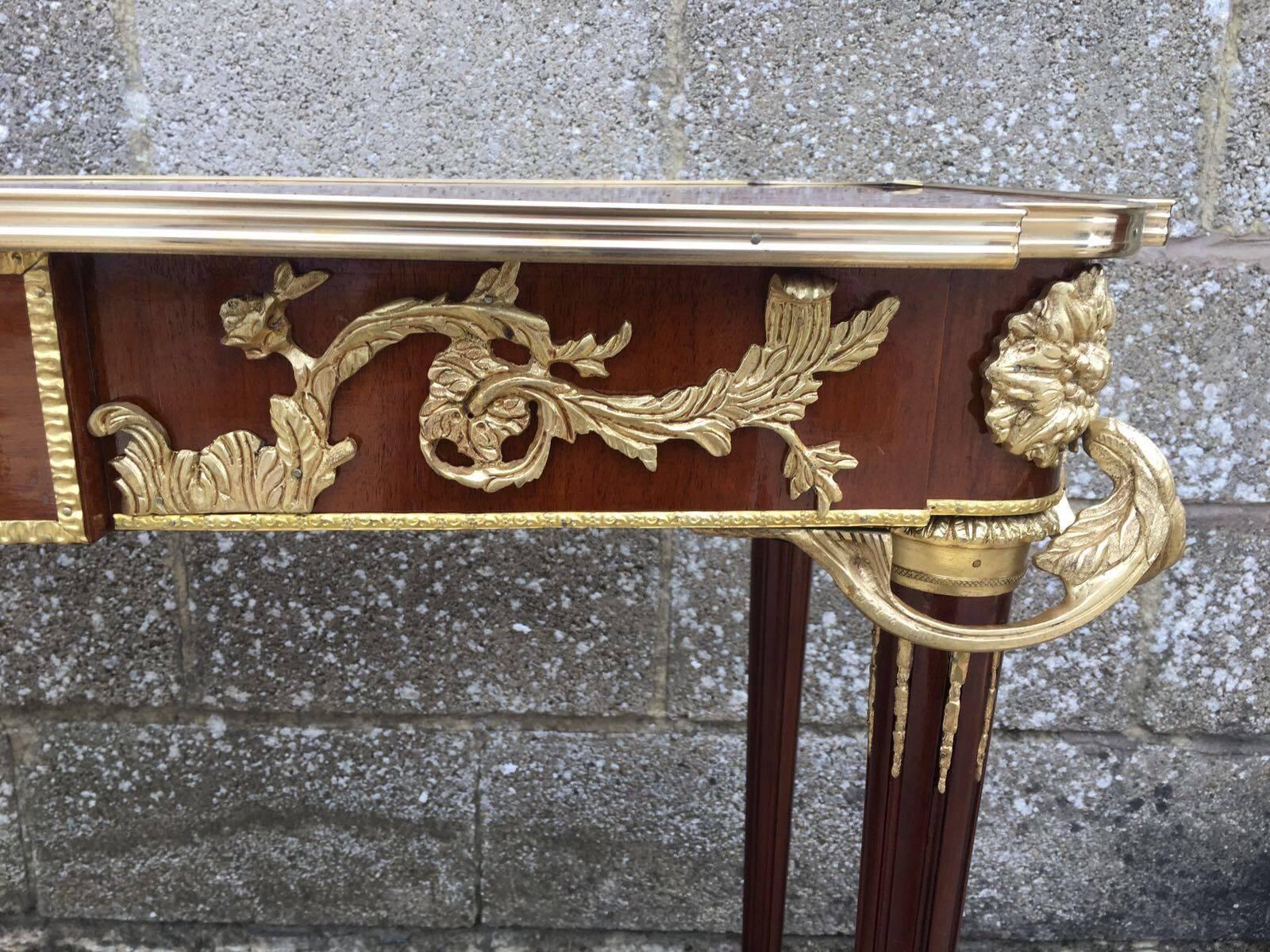 19th Century Lovely French Antique Console Table with Bronze, Louis XV For Sale