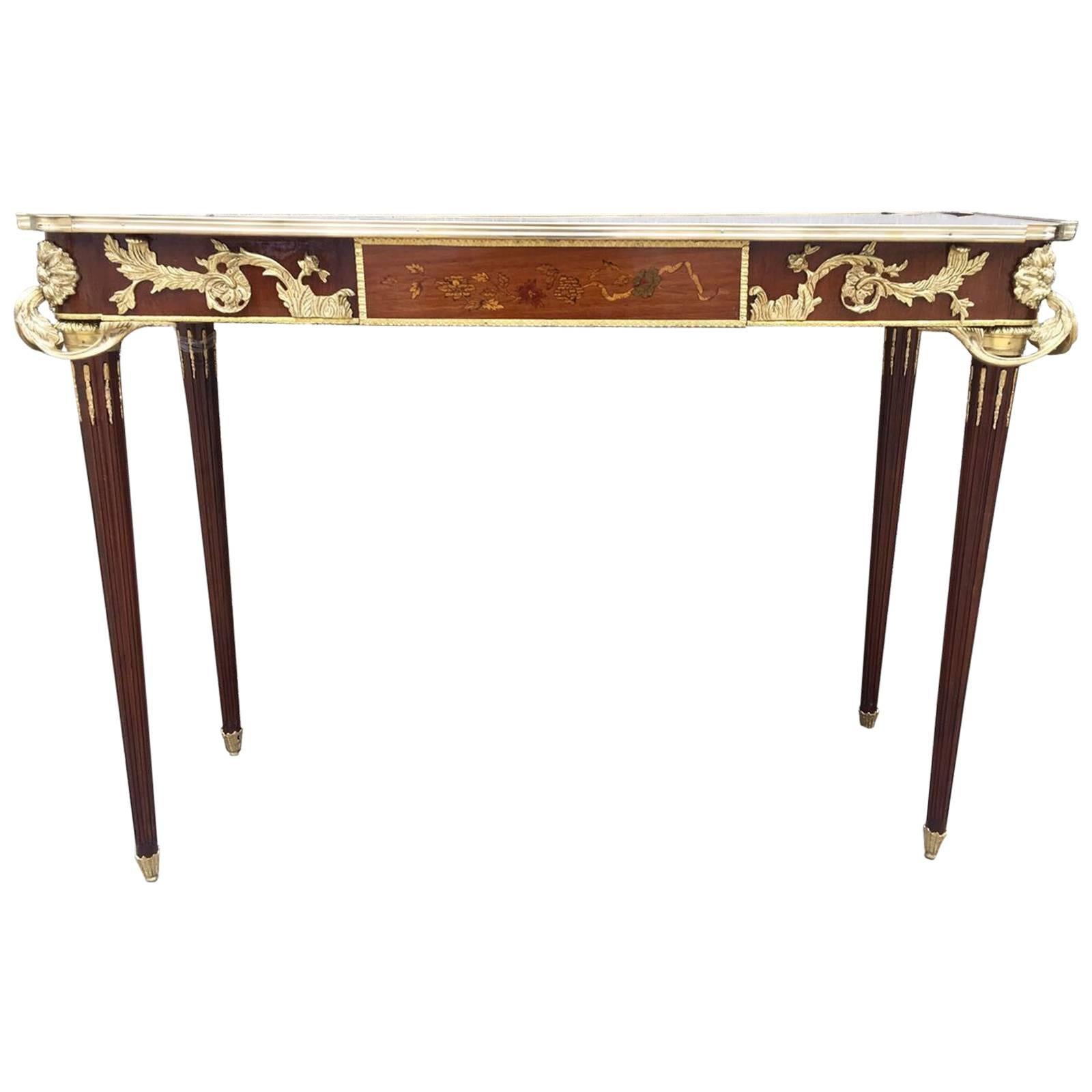 Lovely French Antique Console Table with Bronze, Louis XV For Sale