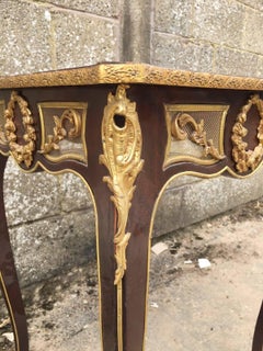 Lovely French Antique Side Table With Bronze, Bedside, Louis XV