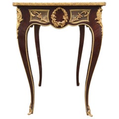 Lovely French Antique Side Table With Bronze, Bedside, Louis XV