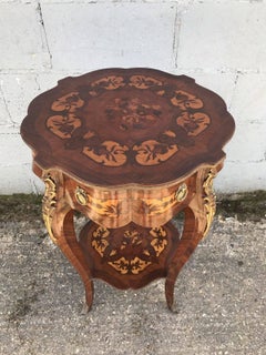 Lovely French Antique Side Table with Bronze, Bedside, Louis XV, Rare, Inlaid