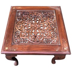 Lovely French Antique Side Table with Intricate Carving