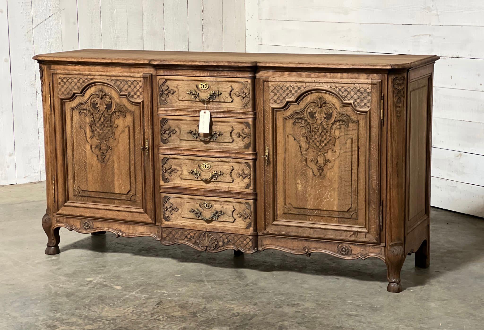 20th Century Lovely French Bleached Oak Sideboard or Enfilade