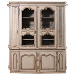 Lovely French Carved and Painted Wood Display and Storage Cabinet
