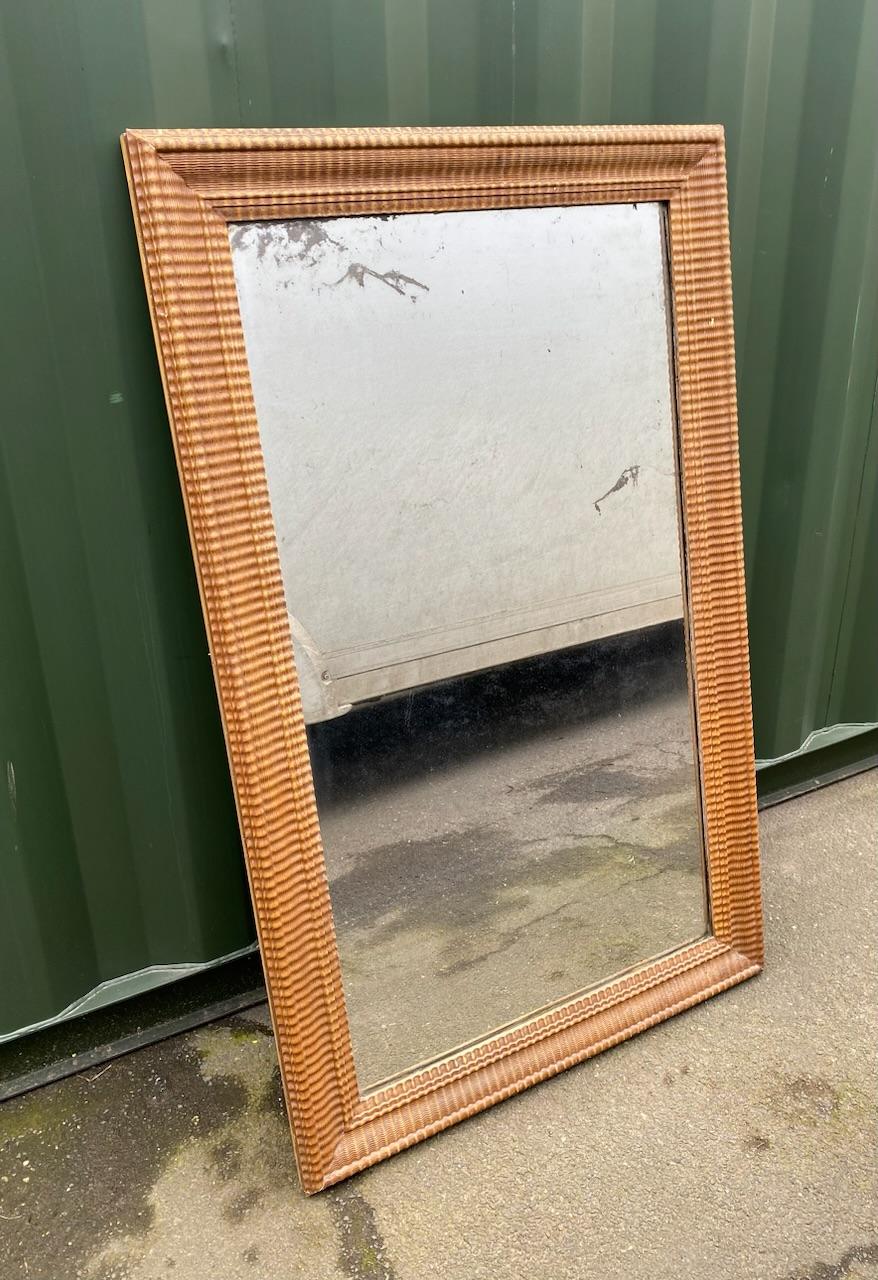 A decorative 19th Century French ‘Faux Bois’ Mirror which could be hung either way. Made from wood with gesso over and having a superb original decorated finish. Also original back and mirror plate. 
The original plate has some minor losses but In