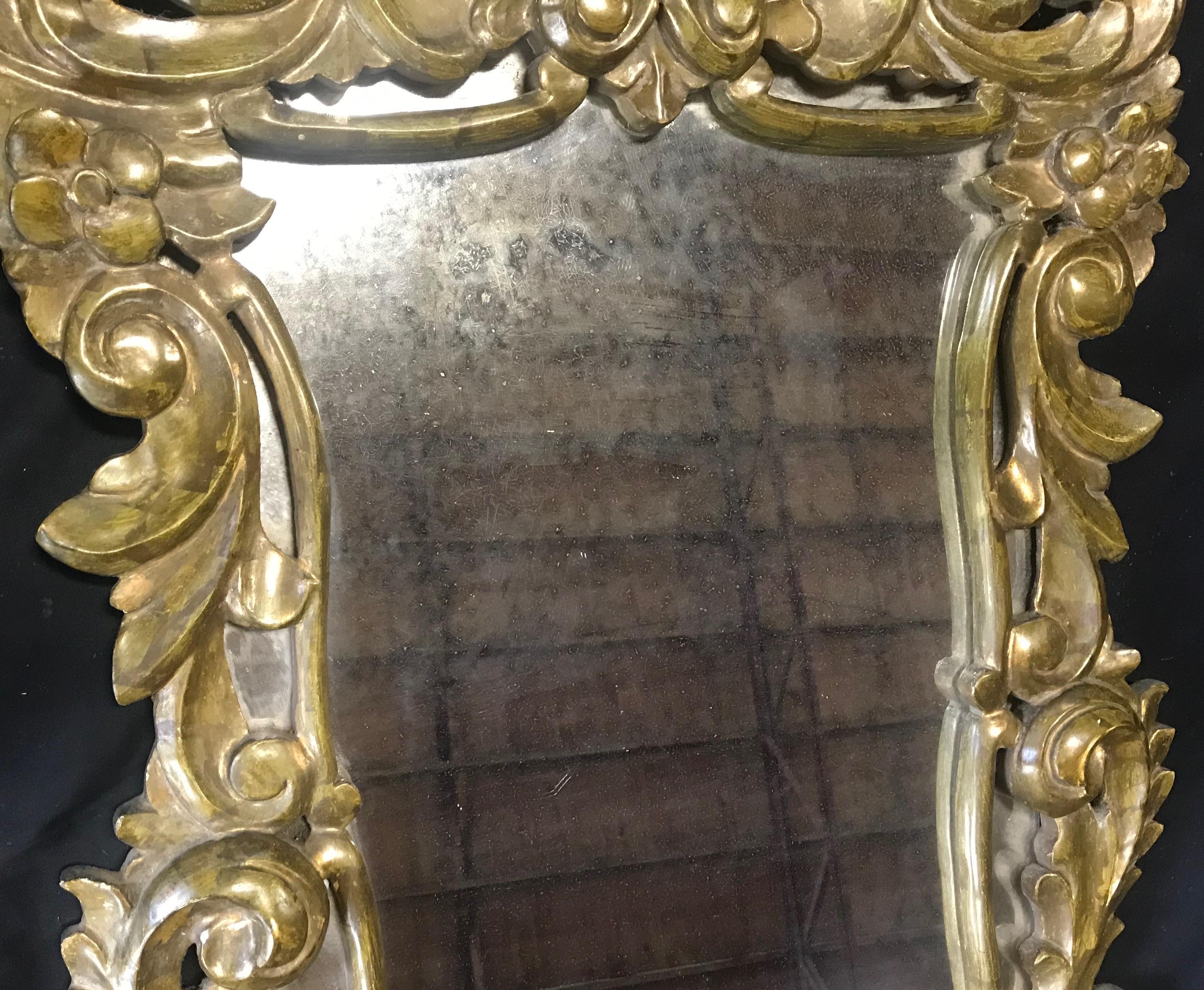 Early 20th Century Lovely French Gold Pressed Brass Ornate Mirror