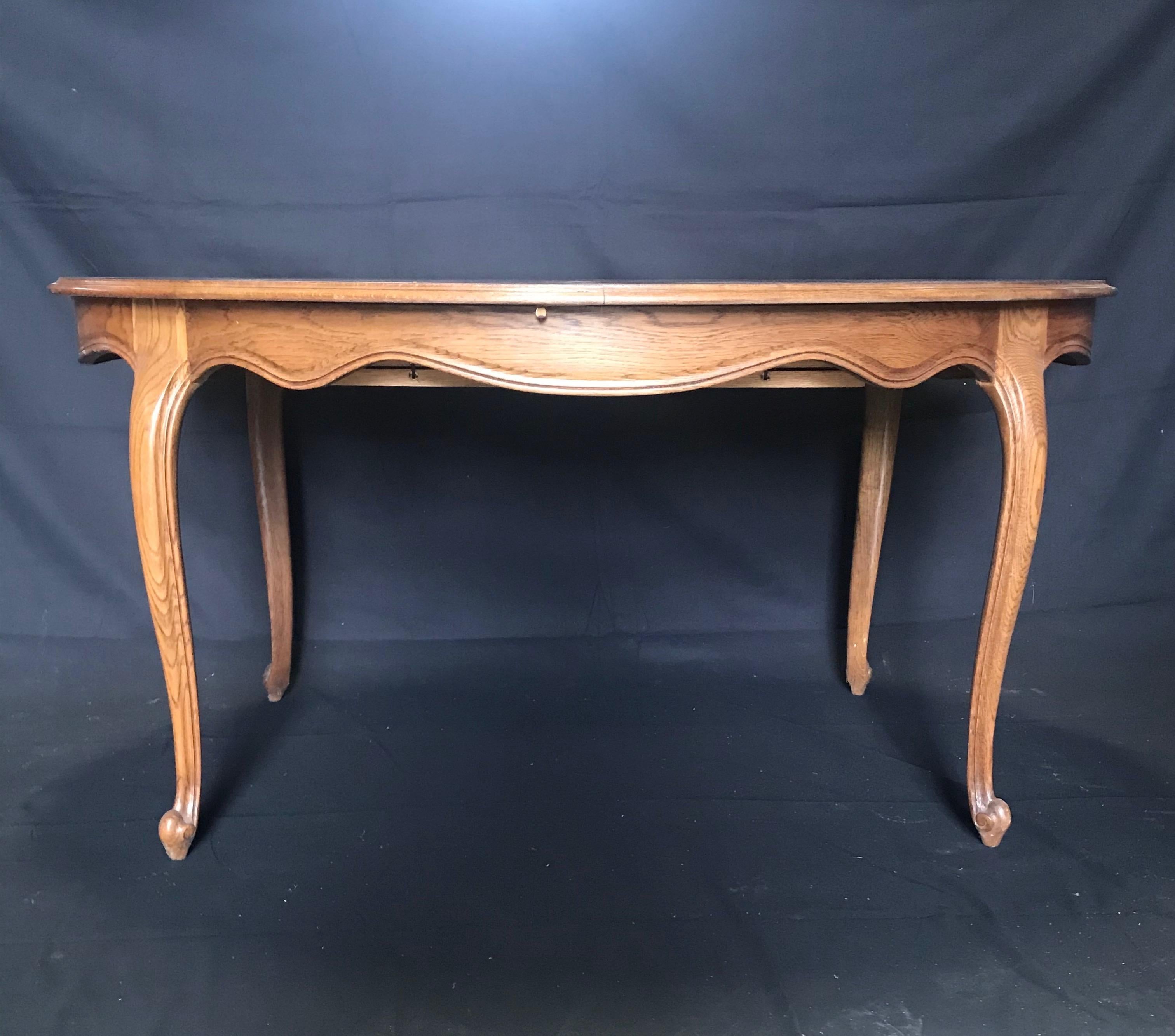 Oak Lovely French Louis XV Style Oval Dining Table with Scalloped Apron