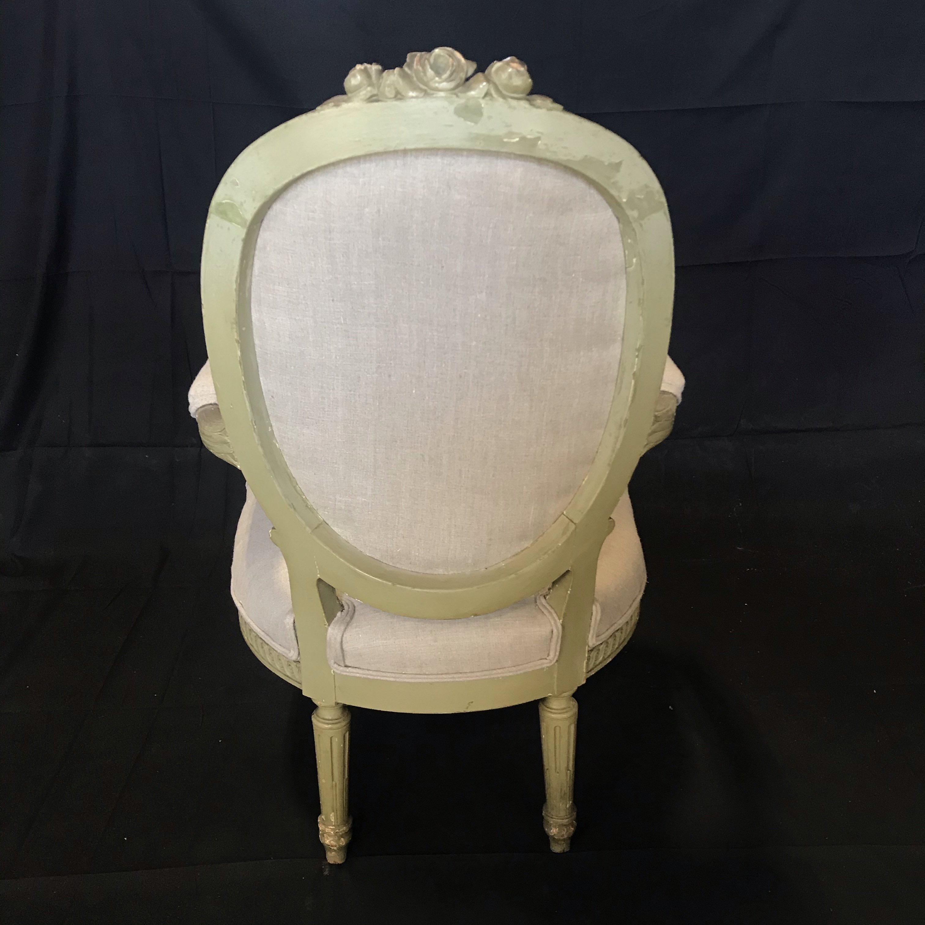 Linen Lovely French Louis XVI Belle Epoque Parlor or Salon Set