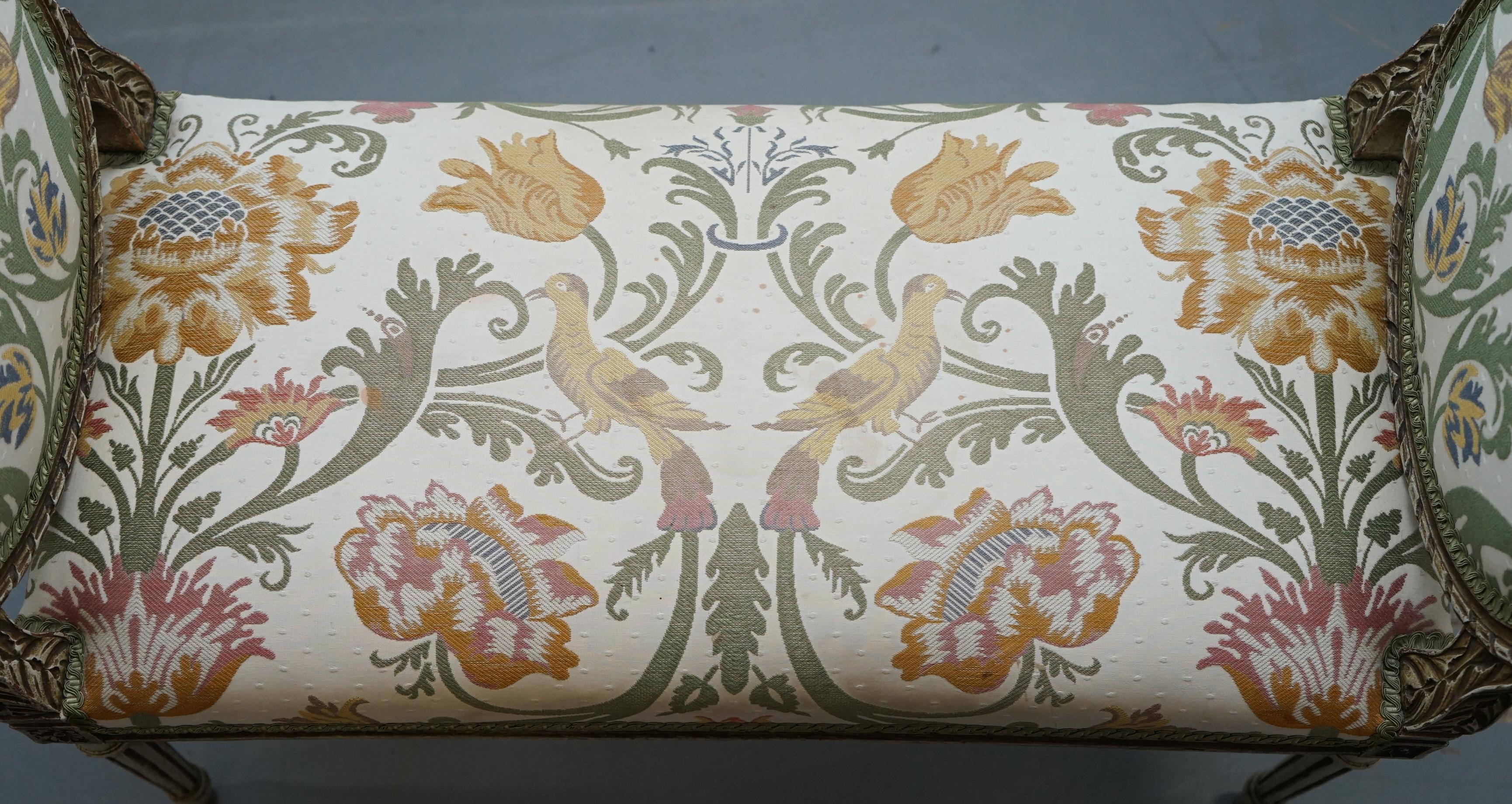 20th Century Lovely French Louis XVI Style Renaissance Revival Hand Painted Window Seat Bench
