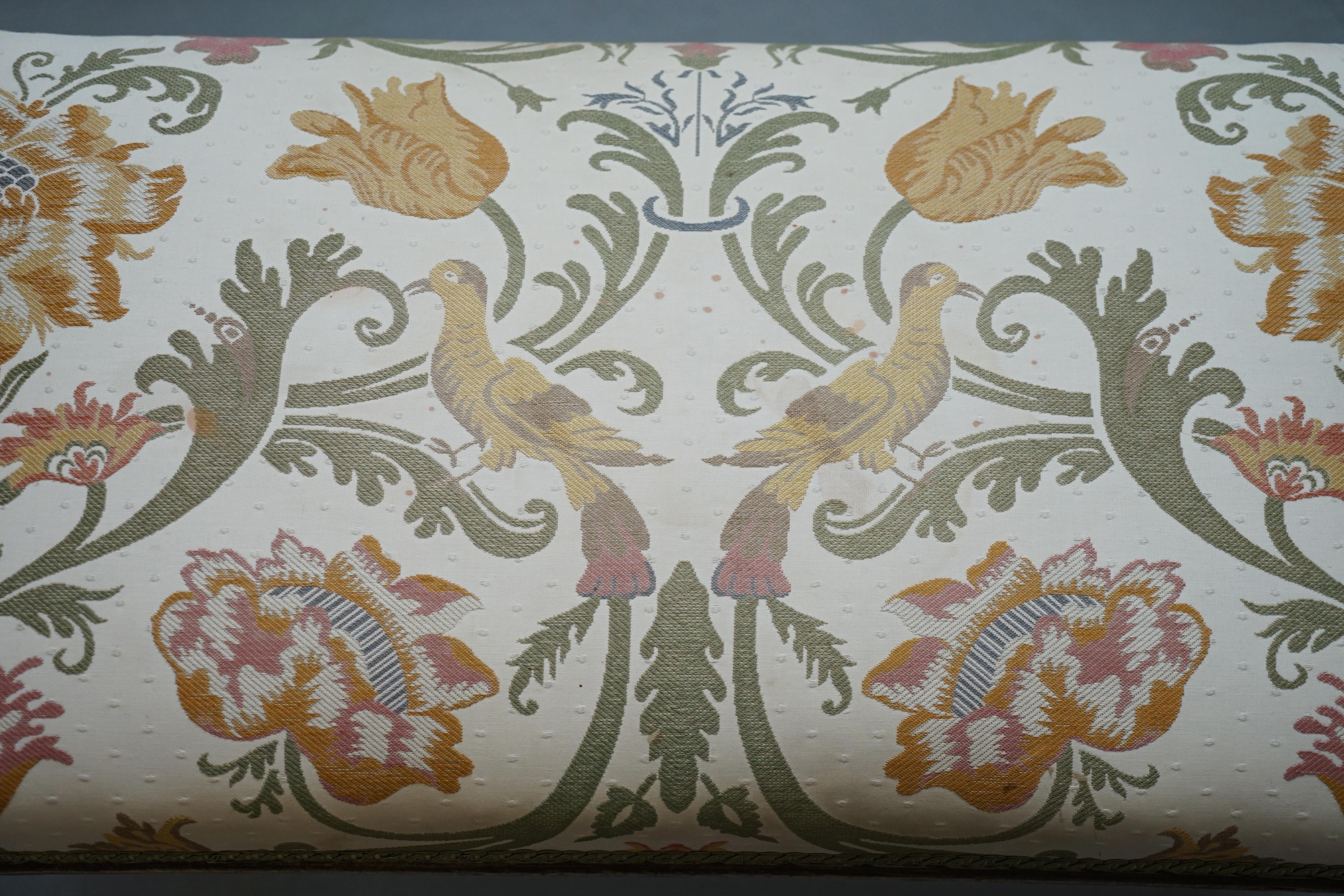 Upholstery Lovely French Louis XVI Style Renaissance Revival Hand Painted Window Seat Bench