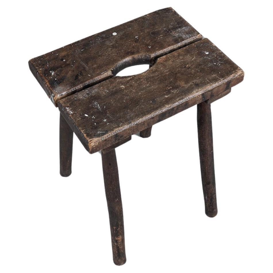 Lovely French Mid-Century Modern Working Wooden Stool, 1950s For Sale