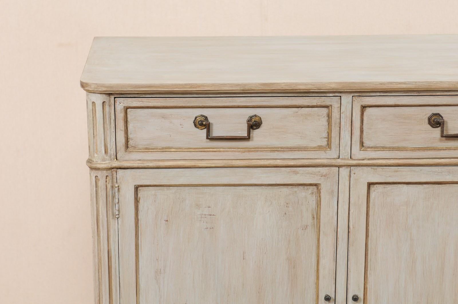 Lovely French Painted Wood Buffet Cabinet from the Mid-20th Century In Good Condition In Atlanta, GA