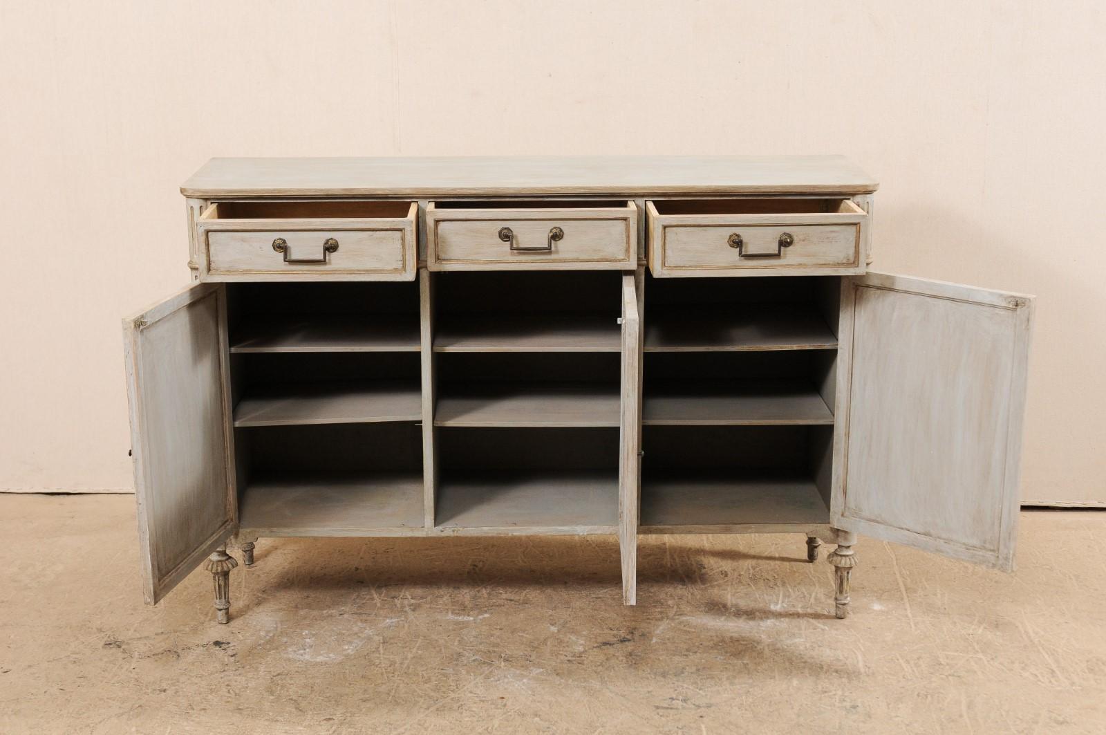 Lovely French Painted Wood Buffet Cabinet from the Mid-20th Century 5